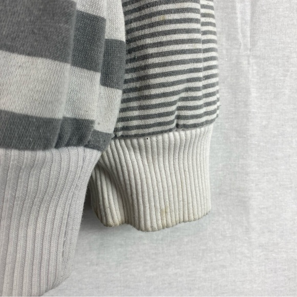 OP OCEAN PACIFIC MENS JACKET L GRAY STRIPE SHERPA FLEECE HOODIE ZIP SWEATSHIRT - Picture 7 of 10